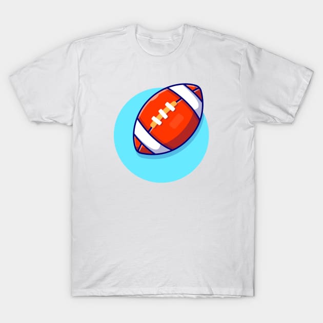 Rugby Ball Cartoon Vector Icon Illustration T-Shirt by Catalyst Labs
